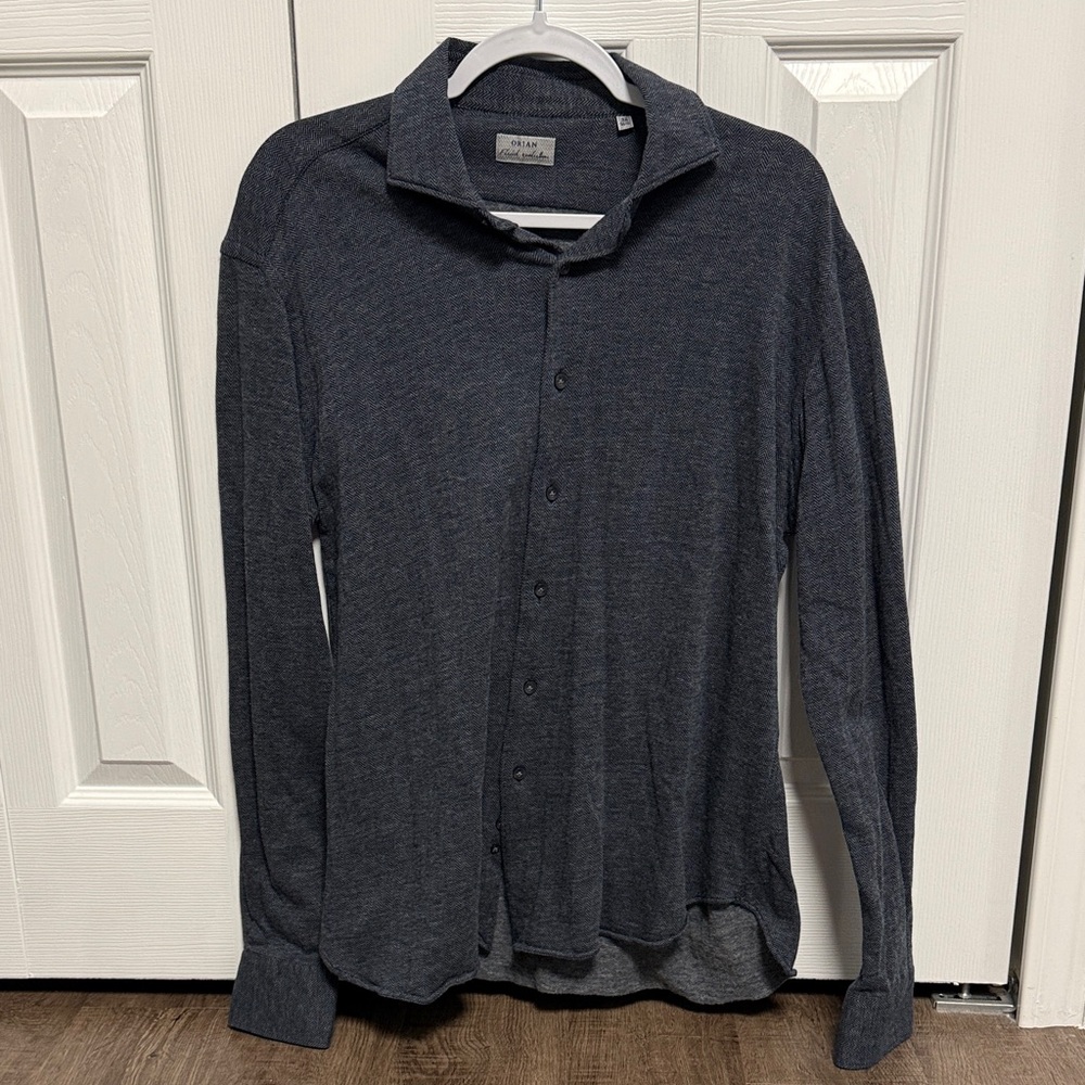 Men's Long-Sleeve Casual Button-Down Shirt — Charcoal